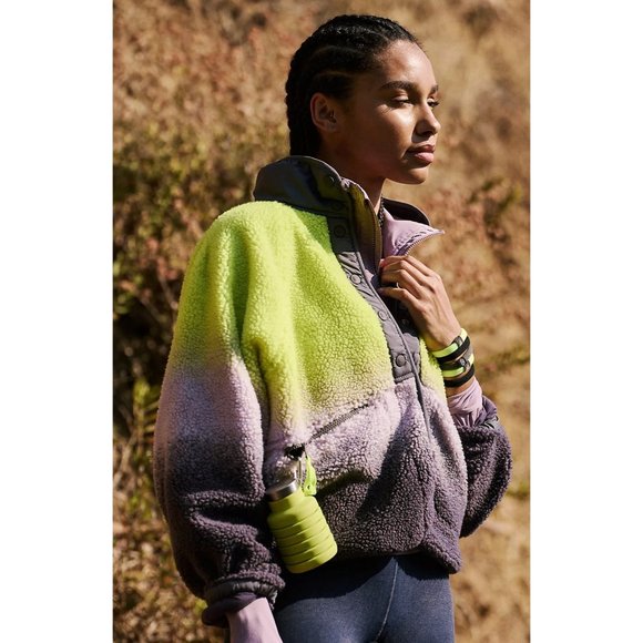 Free People Hit The Slopes Printed Fleece Jacket Size Large